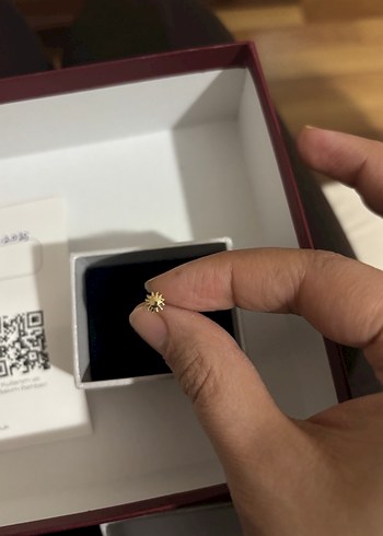 Altın Çift Taraflı Güneş Piercing - Görsel 6