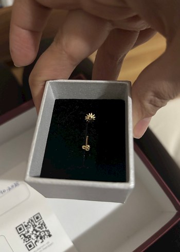 Altın Çift Taraflı Güneş Piercing - Görsel 2