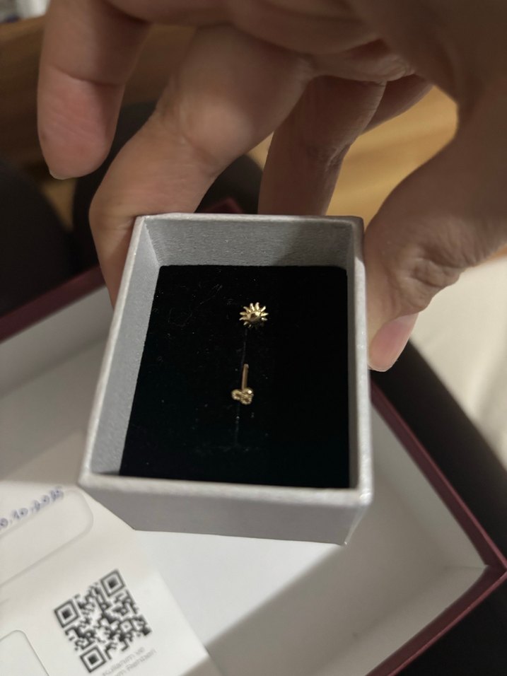 Altın Çift Taraflı Güneş Piercing - Görsel 2