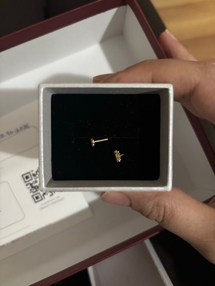 Altın Çift Taraflı Güneş Piercing - Görsel 3