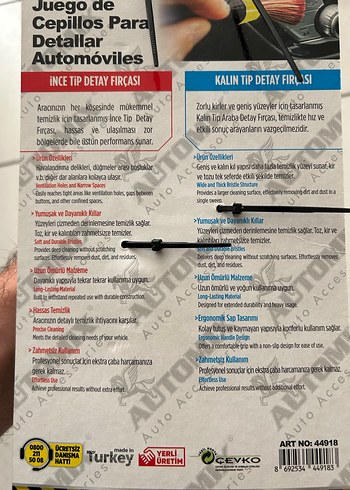 Otomobil Detay Temizlik Fırça Seti Sarı - Görsel 5
