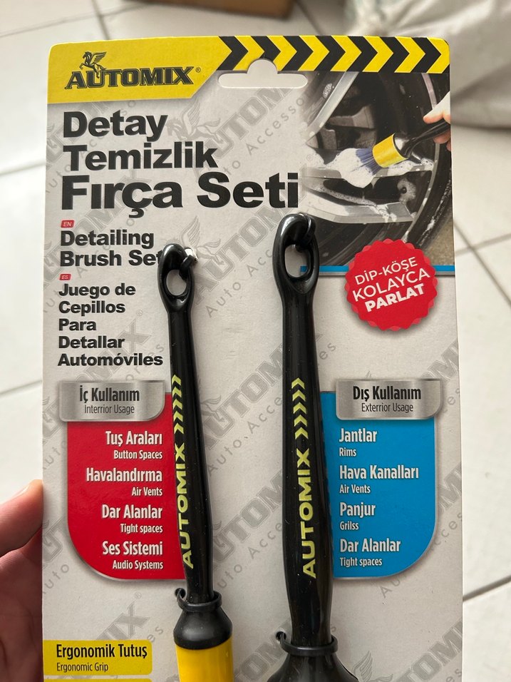 Otomobil Detay Temizlik Fırça Seti Sarı - Görsel 2