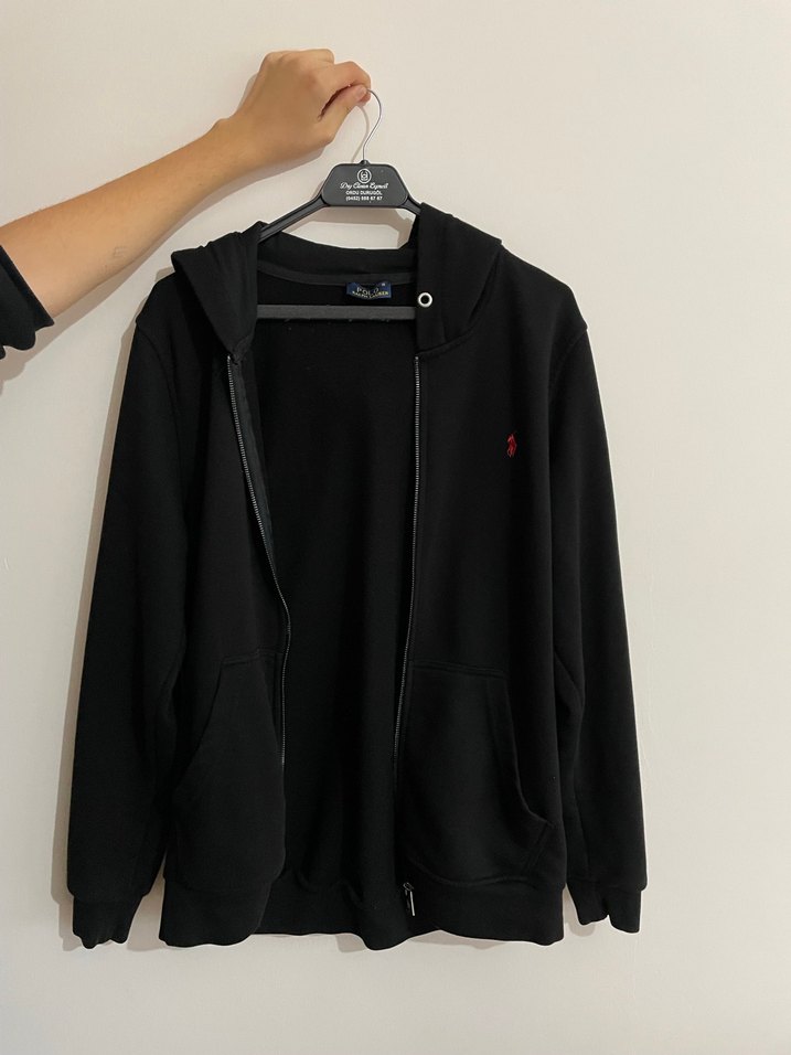 Siyah Kapüşonlu Unisex Sweatshirt - Görsel 2