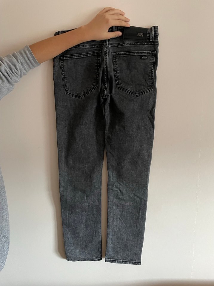 Gri Loose Fit Midi Kot Pantolon - Görsel 2