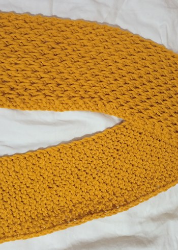 Sarı Örgü Kadın Şal - Görsel 2