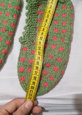 Kız Çocukları için Yeşil Örgü Çorap - Görsel 2