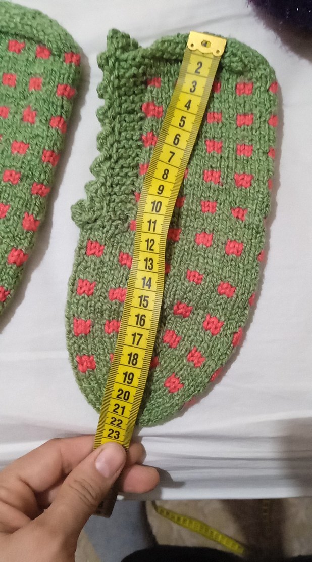 Kız Çocukları için Yeşil Örgü Çorap - Görsel 2