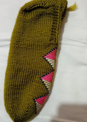 Renkli Nakışlı Örgü Kadın ev patik - Görsel 3