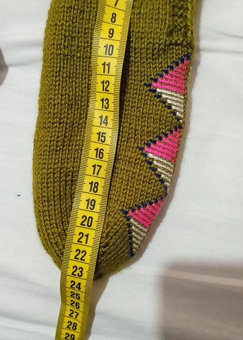 Renkli Nakışlı Örgü Kadın ev patik - Görsel 4