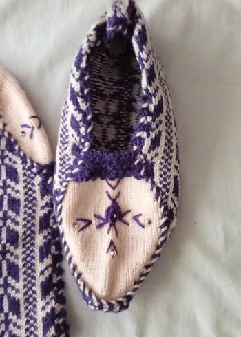 Mor Örgü Kadın Eldivenleri - Görsel 2