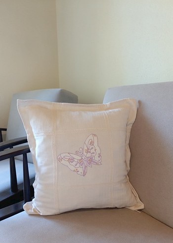 Bordo Nakışlı Klasik Dekoratif Yastık - Görsel 3