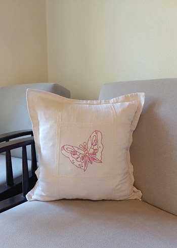 Bordo Nakışlı Klasik Dekoratif Yastık - Görsel 10