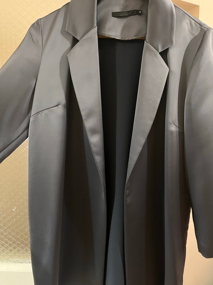 Gri Midi Kadın Blazer Ceket - Görsel 3