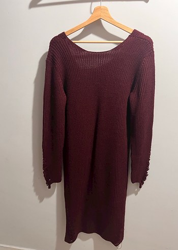 Mudo Bordo Triko Elbise - Görsel 2