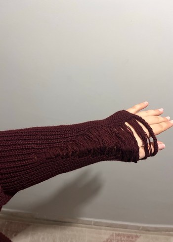 Mudo Bordo Triko Elbise - Görsel 4