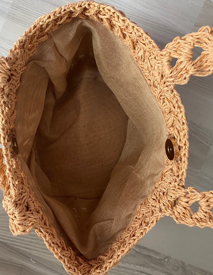 El Yapımı Camel Örgü Kadın Çanta - Görsel 2