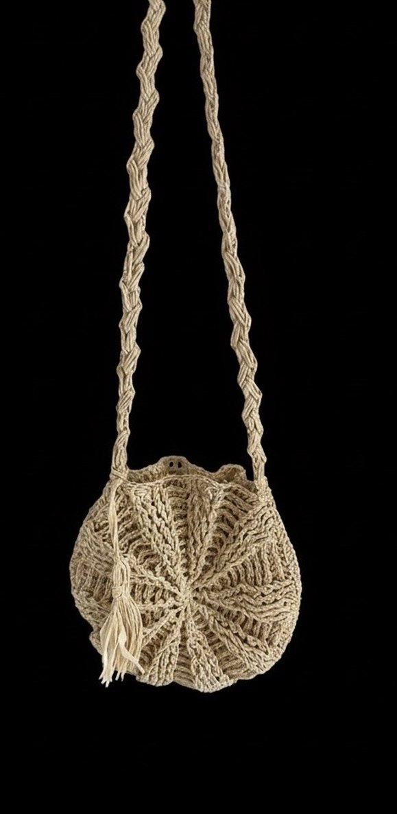 El Yapımı Bej Örgü Zara Model Çanta - Görsel 2