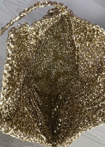 El Yapımı Püsküllü Bej Örgü Bohem Çapraz Çanta - Görsel 3