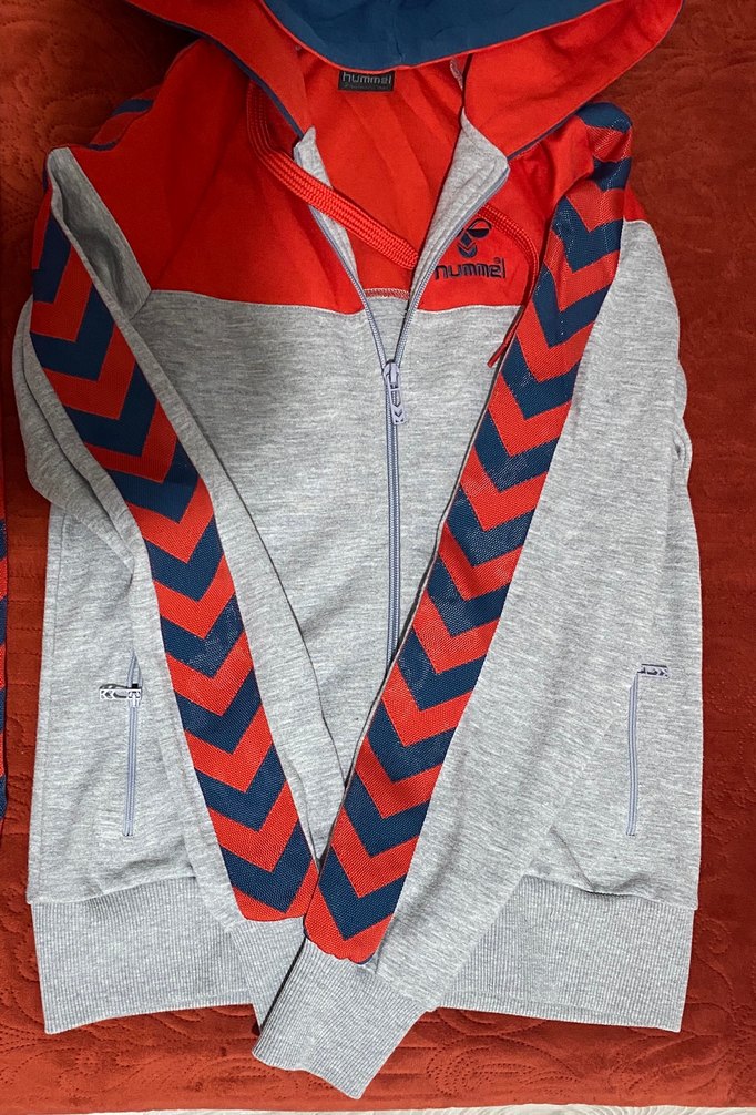 Orijinal Hummel Kırmızı Gri Fermuarlı Eşofman Takımı - Görsel 2