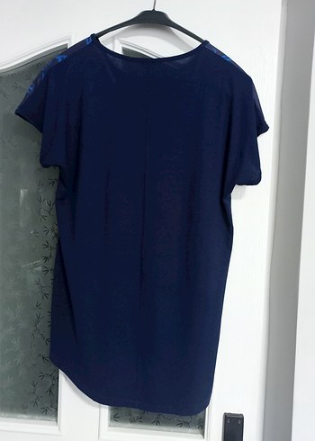 Renkli Baskılı Mavi Tişört - Görsel 2