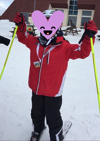 Kırmızı Fermuarlı Erkek Çocuk kayak takım mont ve tulum 8-12yaş - Görsel 7