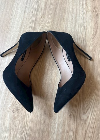 Siyah Süet Stiletto Topuklu Kadın Ayakkabı - Görsel 5