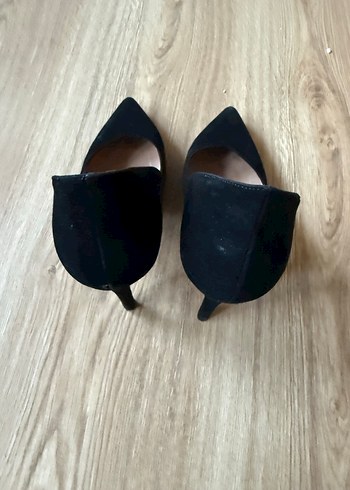 Siyah Süet Stiletto Topuklu Kadın Ayakkabı - Görsel 2