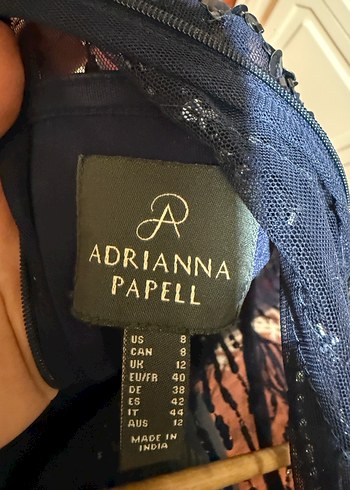 Boncuk İşlemeli Lacivert Uzun Abiye Elbise - Görsel 3