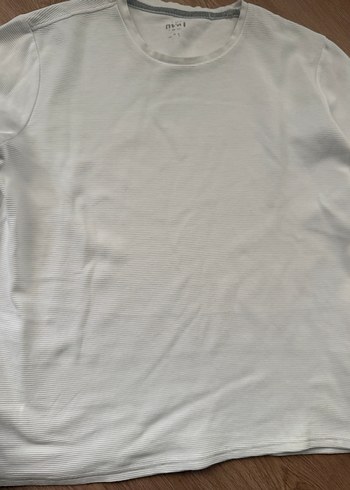 Beyaz Erkek Basic Tişört - Görsel 2