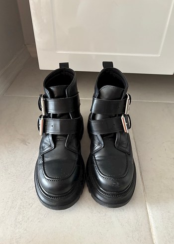 Tokalı Siyah Gotik Deri Platform Bot - Görsel 4