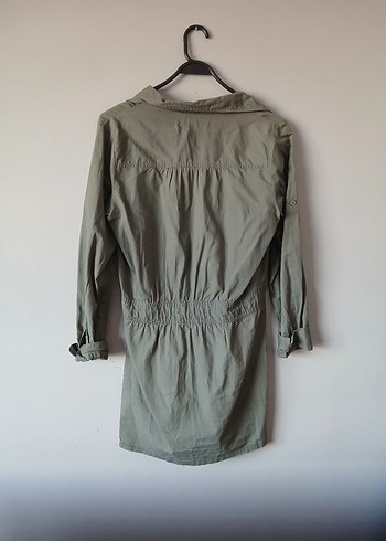 haki Uzun Kollu Kadın elbise - Görsel 2