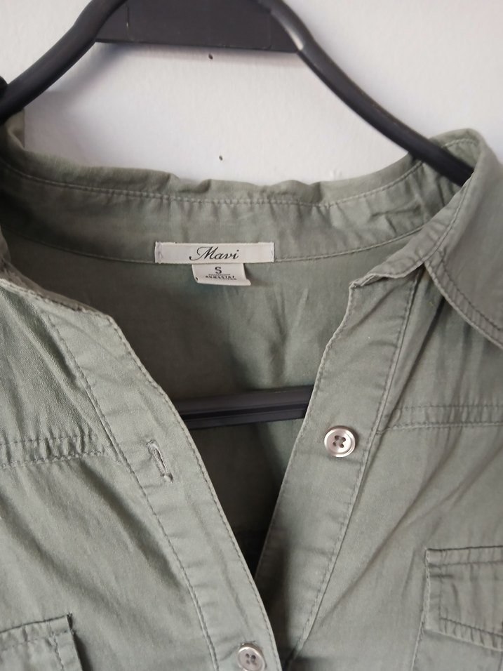 haki Uzun Kollu Kadın elbise - Görsel 3