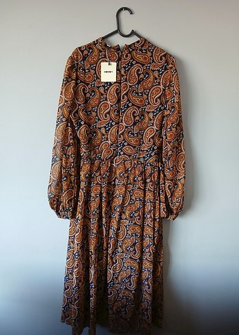 Bohem Desenli Uzun Kollu Kadın Elbise - Görsel 2