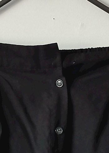 Düğmeli Siyah Midi Kadın Uzun Etek - Görsel 3