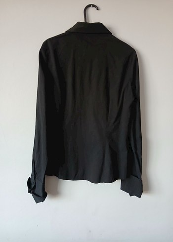 Düğmeli Siyah Kadın Gömlek - Görsel 2