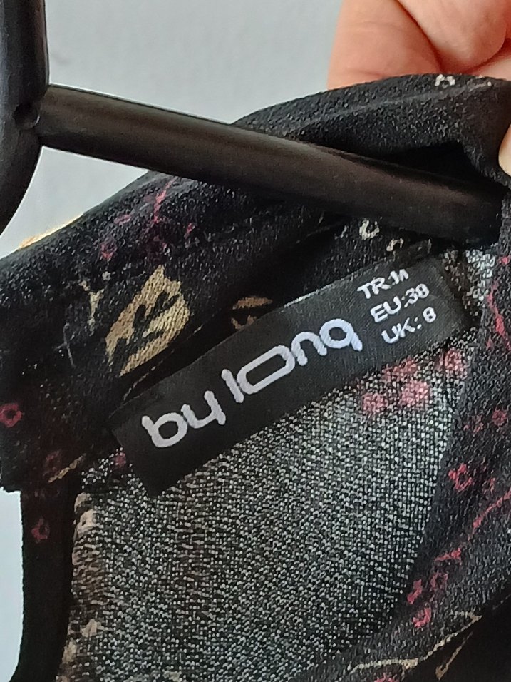 Çiçek Desenli Siyah Uzun Bohem Elbise - Görsel 3