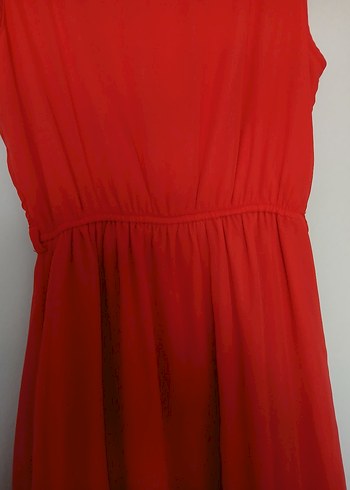 Kırmızı Uzun Kadın Elbise - Görsel 3