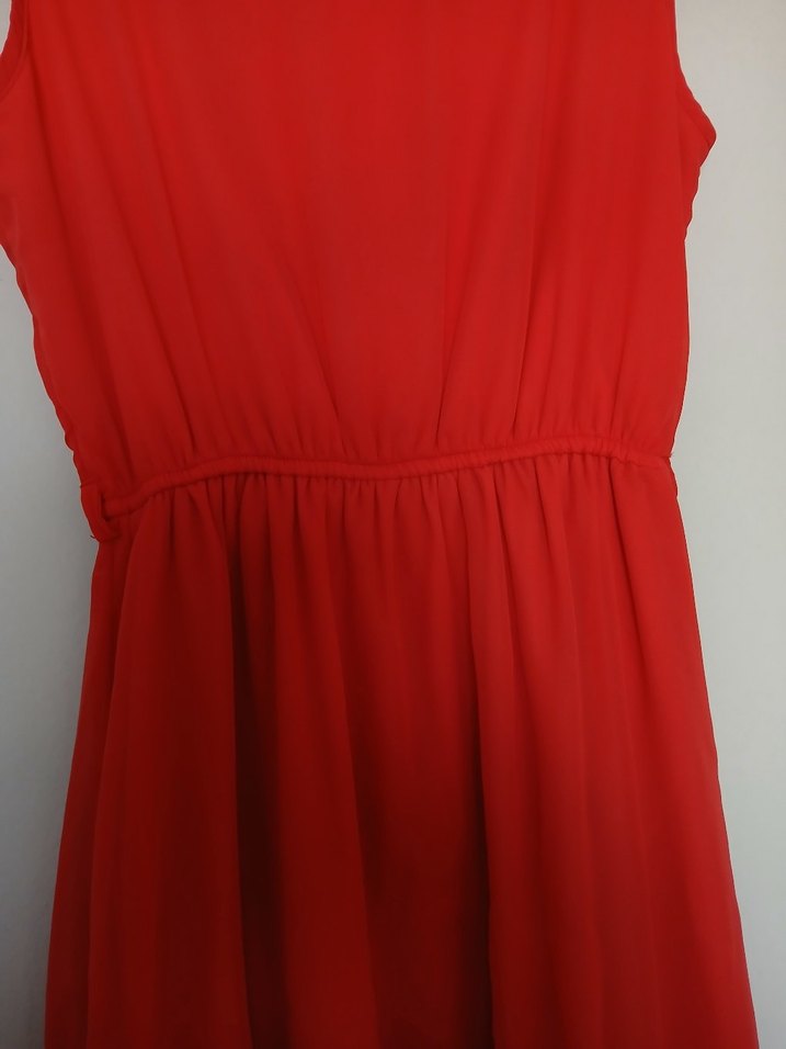 Kırmızı Uzun Kadın Elbise - Görsel 3