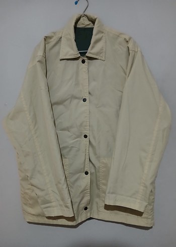 Bej y2k vintage ceket / yağmurluk iki renkli - Görsel 4