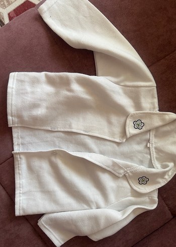 Kız Çocuk Beyaz Düğmeli ceket polyester kumaş gibi - Görsel 2