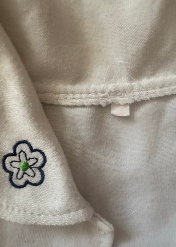 Kız Çocuk Beyaz Düğmeli ceket polyester kumaş gibi - Görsel 4