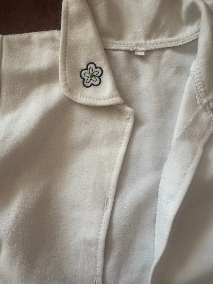 Kız Çocuk Beyaz Düğmeli ceket polyester kumaş gibi - Görsel 3