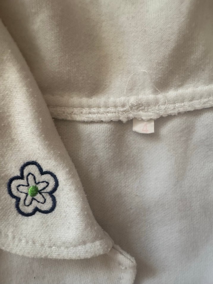 Kız Çocuk Beyaz Düğmeli ceket polyester kumaş gibi - Görsel 4