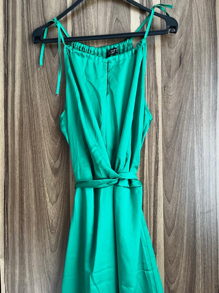 Yeşil Uzun Askılı Elbise - Görsel 4