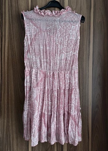 Pembe Renkli Fırfırlı Elbise - Görsel 2