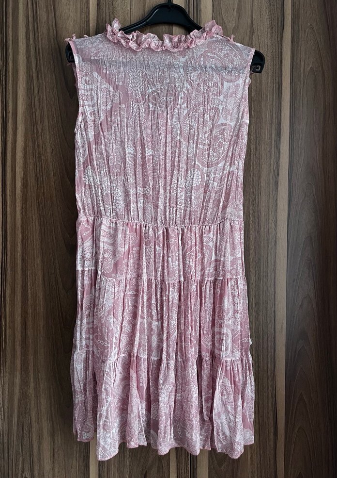 Pembe Renkli Fırfırlı Elbise - Görsel 2