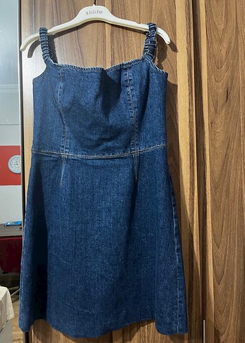 Mavi Denim Mini Elbise - Görsel 2
