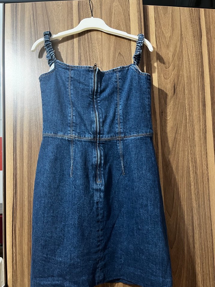 Mavi Denim Mini Elbise - Görsel 3