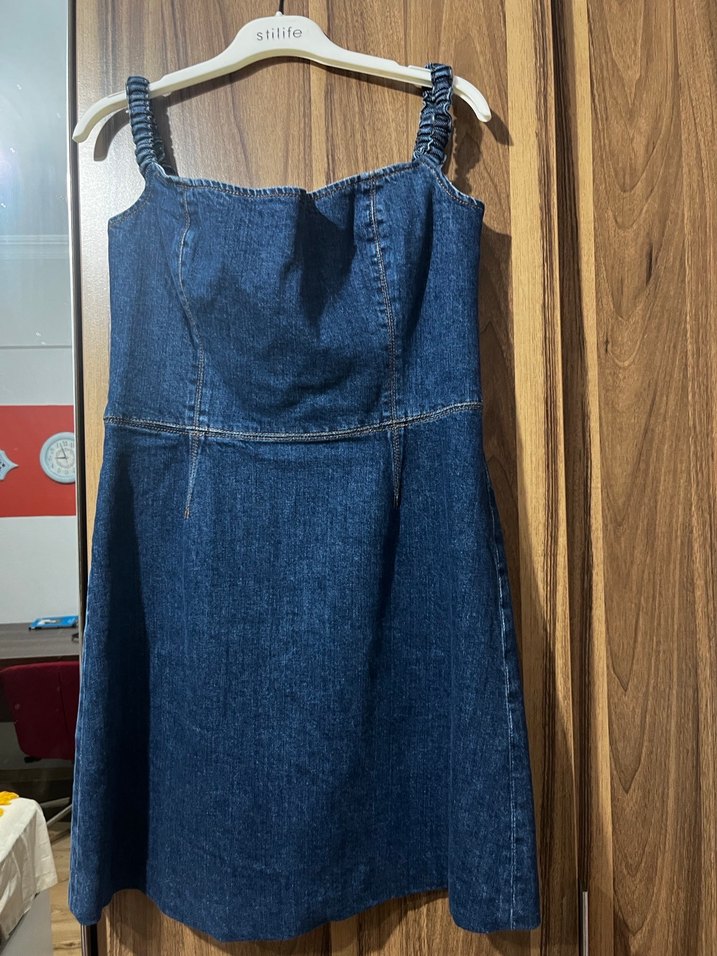 Mavi Denim Mini Elbise - Görsel 2