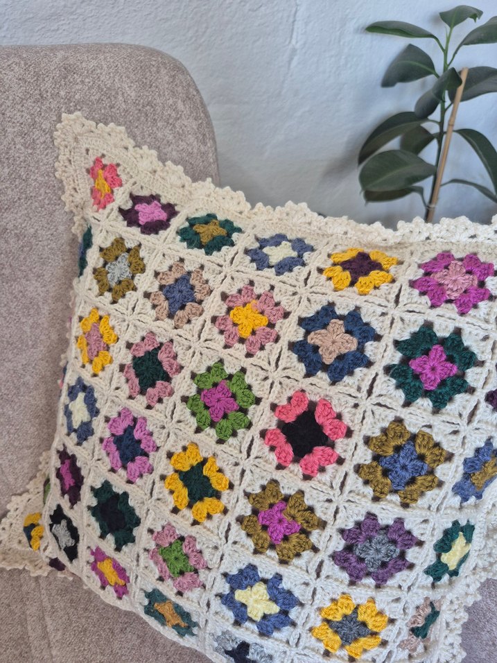 el örgüsü kırlent kılıfı - Görsel 2